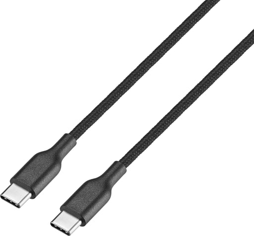 Best Buy essentials - 6' USB-C to USB-C Braided Charge-and-Sync Cable - Black