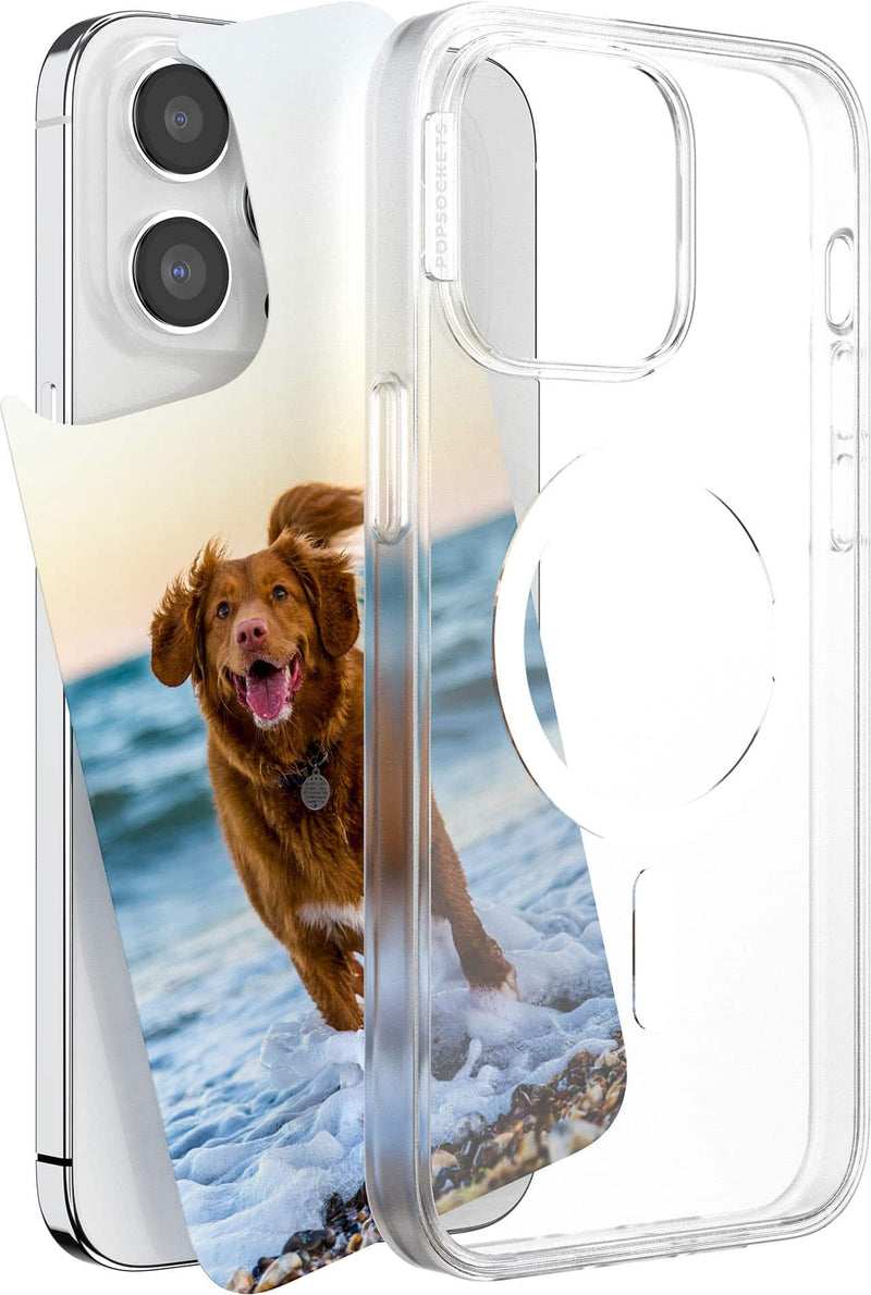PopSockets - MagSafe PopCase for iPhone 15 Pro Case with Customizable Graphic Case Insert (digital code) - Clear
