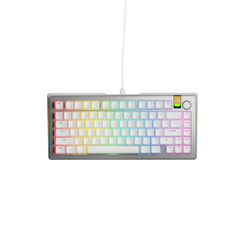 Glorious - GMMK 3 PRO HE 75 Wired Hall-Effect Linear Switch Gaming Keyboard with Rapid Trigger and Adjustable Actuation - Silver