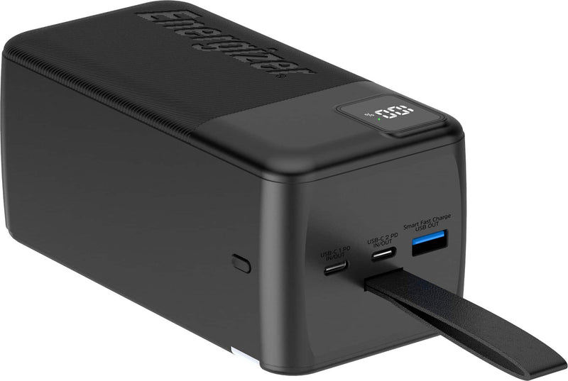 Energizer - Ultimate Lithium 50000 mAh 30W Power Delivery 3-Port USB-C Universal Portable Battery Charger/Power Bank w/ LCD Display - Black