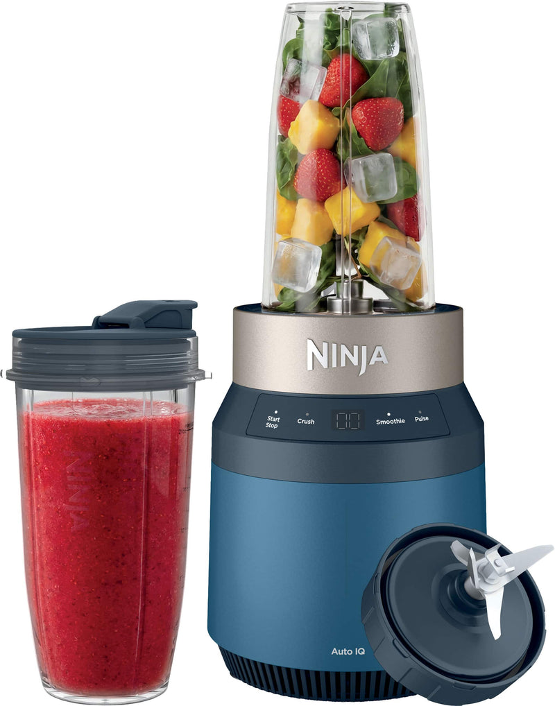 Ninja - Nutri Power Blender with (2) 24 oz Travel Cups 1100 Peak Watts - Blue