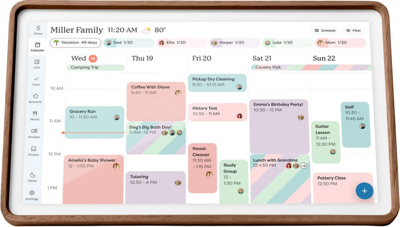 Skylight - Calendar 2 15 Inch Touchscreen Smart Calendar and Chore Chart - Wood Walnut