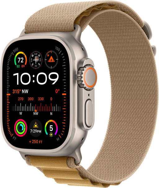 Apple Watch Ultra 2 (GPS+Cellular) 49mm Titanium Case with Tan Alpine Loop - Medium - Natural - (2024)