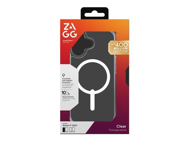 ZAGG - Crystal Palace Lite Snap Ultra-slim MagSafe-compatible for Apple iPhone 17 - Clear