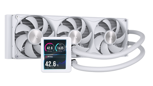 CORSAIR - NAUTILUS II 360 RS LCD Liquid CPU Cooler  3.5" IPS LCD  FlowDrive 2S Pump  RS II Unified Frame Fans  360mm Radiator - White