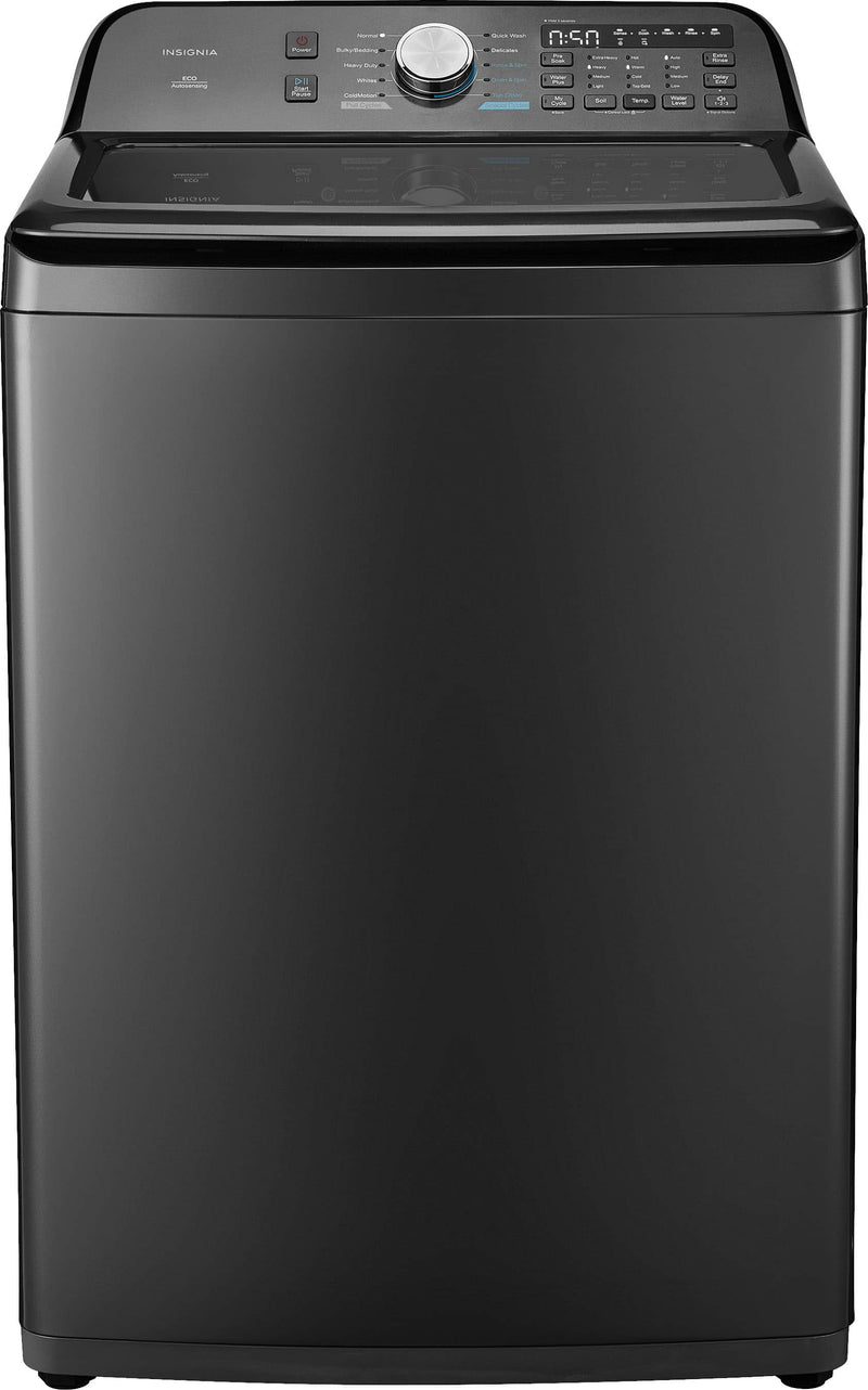 Insignia - 4.1 Cu. Ft. Top-Load Washer with ColdMotion Technology - Metallic Gray