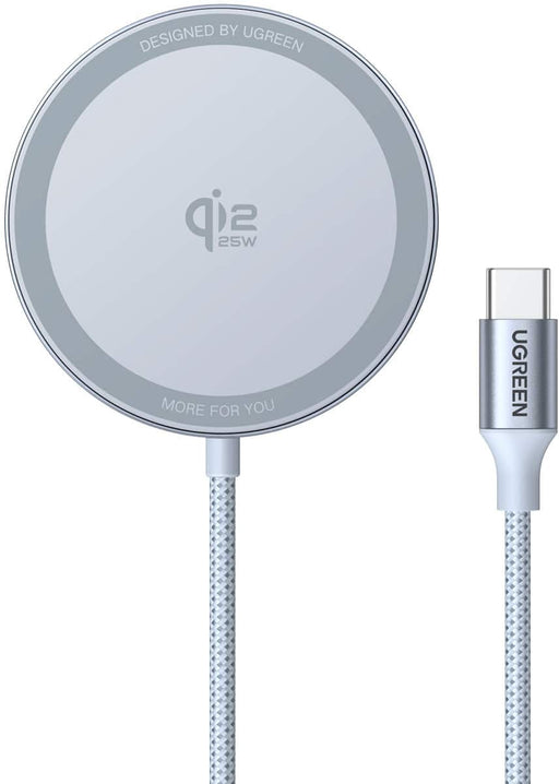 UGREEN - Magflow Qi2.2 25W Wireless Charger Magsafe Compatible Charging Pad for iPhone 16/17 Series - Black - Blue