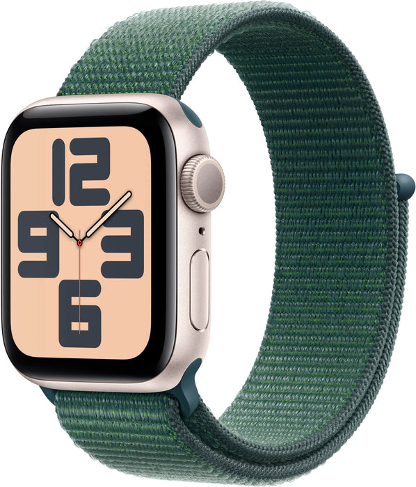 Apple Watch SE 2nd Generation (GPS) 40mm Aluminum Case with Lake Green Sport Loop - Starlight