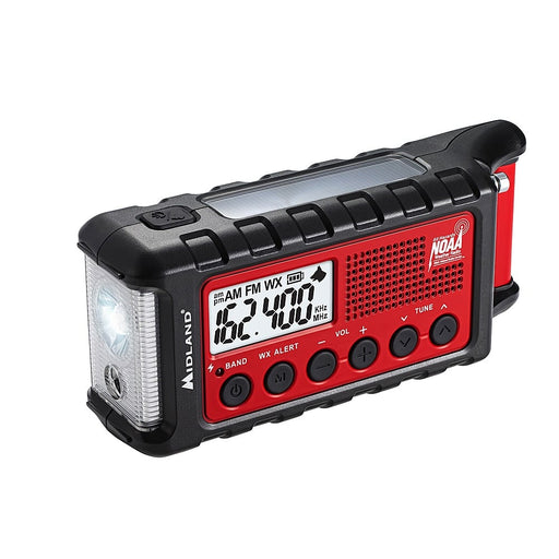Midland - E+READY Emergency Crank Weather Alert Radio - Black/Red