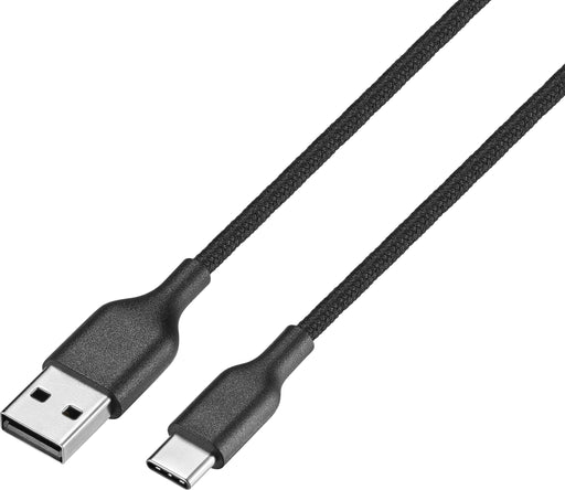 Best Buy essentials - 4' USB-C to USB Braided Charge-and-Sync Cable - Black
