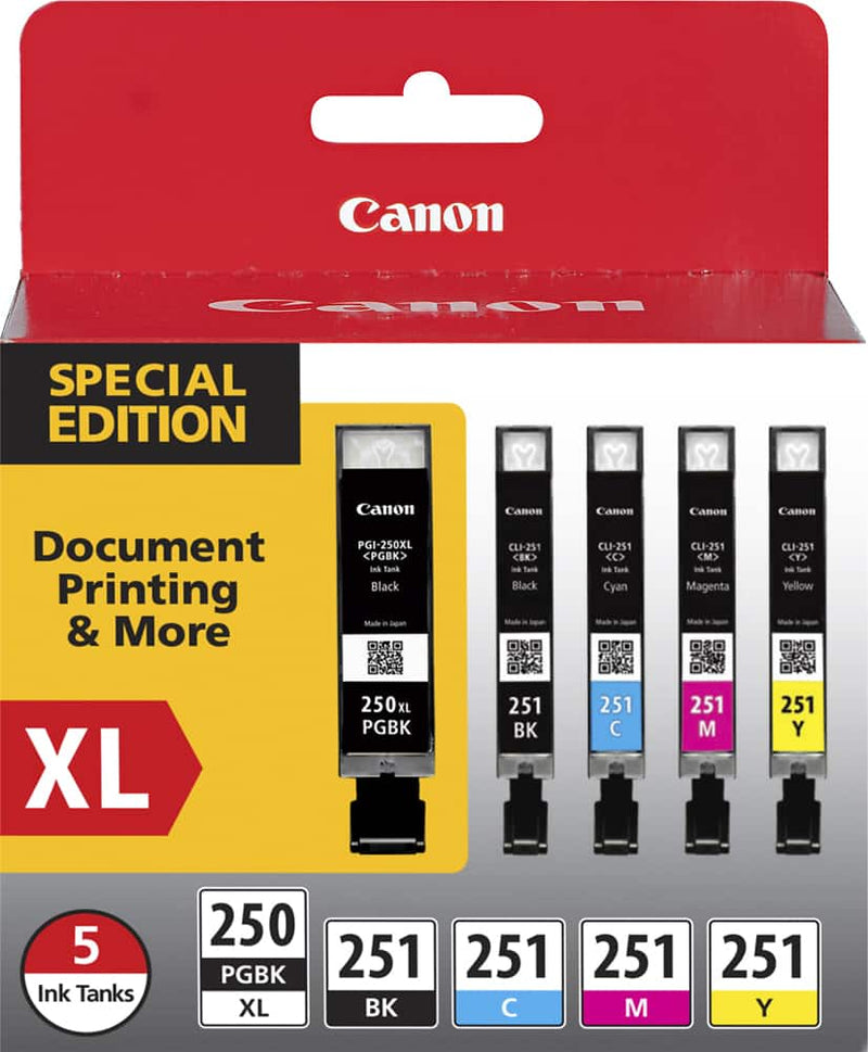 Canon PGI-250 XL/CLI-251 Special Edition Pack - 5-pack - black yellow cyan magenta pigmented black - original - ink tank