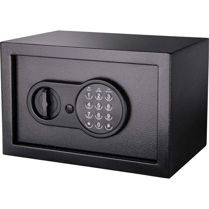Barska - 0.36 Cu Ft Digital Keypad Safe-Solid Steel Security Lock Box with Quick Access PIN Code Dual Steel Deadbolts - Black