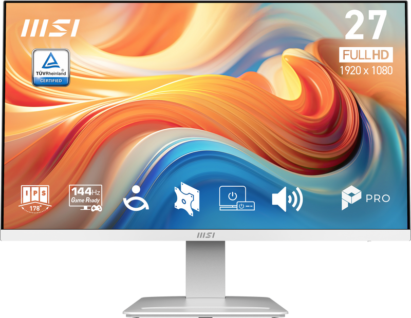 MSI - PRO MP273W E14A 27" LCD FHD 144Hz 1ms Adaptive Sync Monitor with HDR ready Built-in Speakers (DisplayPort HDMI ) - Matte White