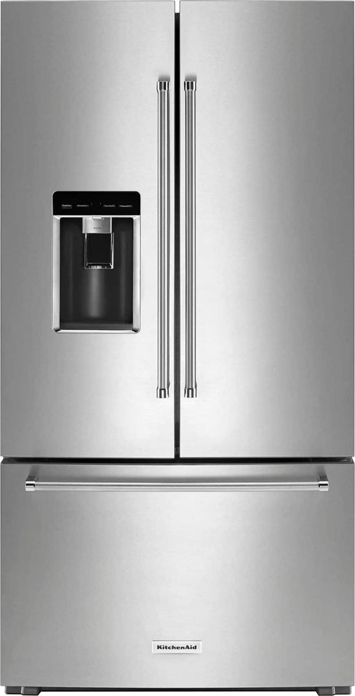 KitchenAid - 23.8 Cu. Ft. French Door Counter-Depth Refrigerator - PrintShield stainless