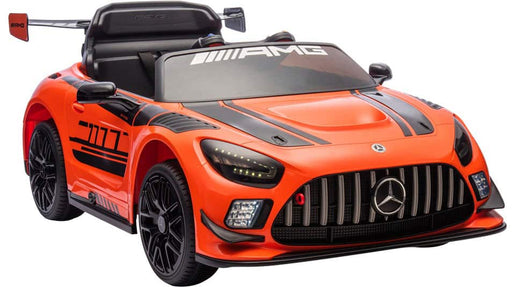 Hyper - Mercedes AMG GT3 12V Ride On - 3.5MPH Max Speed - Adult Remote Control - Front  Rear Lights - Horn - Safety Belt - Orange