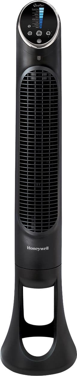 Honeywell - QuietSet Oscillating Whole Room Tower Fan Black HYF290B - Black