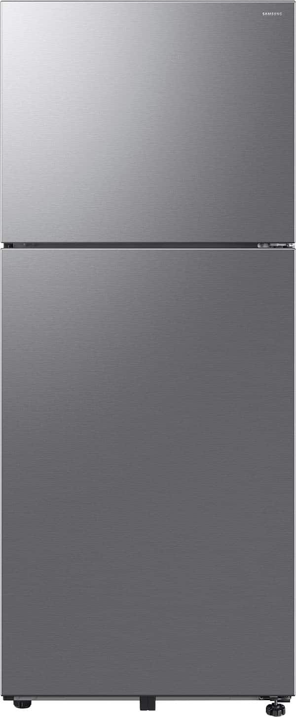 Samsung - 18 cu. ft. Top Freezer Refrigerator with Ice Maker - Stainless Steel