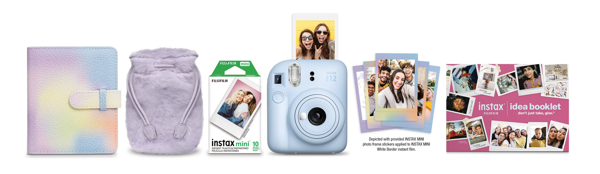 Fujifilm - INSTAX MINI 12 Holiday Bundle - Pastel Blue