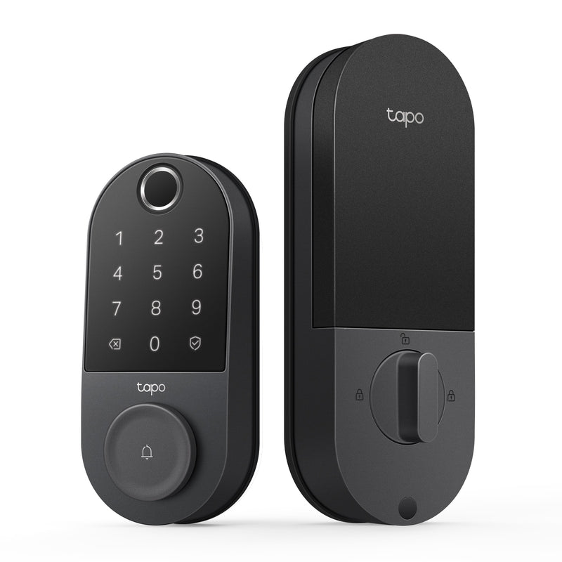 TP-Link - Tapo DL110 Smart Wi-Fi Deadbolt Lock - Lock/Unlock using Keypad App or Fingerprint Recognition - Replaces Most Locks - Black