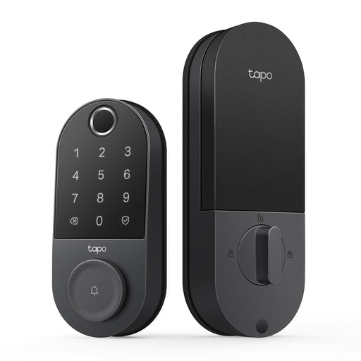 TP-Link - Tapo DL110 Smart Wi-Fi Deadbolt Lock - Lock/Unlock using Keypad App or Fingerprint Recognition - Replaces Most Locks - Black