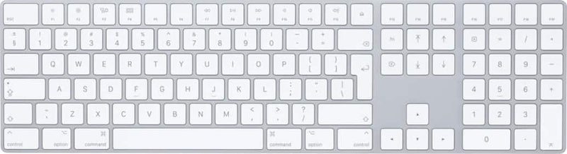 Apple - Magic Keyboard full size with Numeric Keypad (Lightning Port) - Silver/White