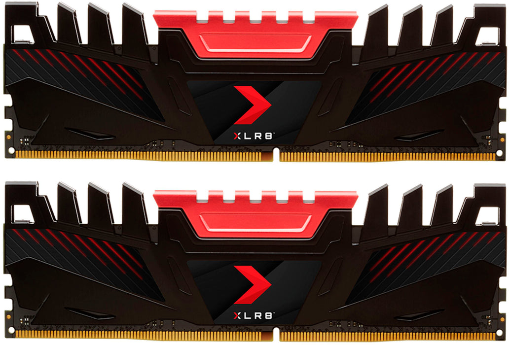 PNY - XLR8 Gaming 16GB (2x8GB)  3200MHz  DDR4 DRAM (PC4-25600) CL16 1.35V Memory Kit - Red