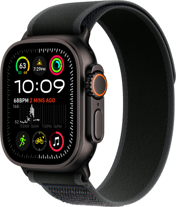 Apple Watch Ultra 2 (GPS+Cellular) 49mm Titanium Case with Black Trail Loop - S/M - Black - (2024)