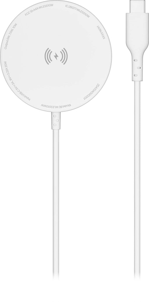 Best Buy essentials - 10W Magnetic Wireless Charger for iPhone or Devices Compatible with MagSafe  Qi Charging - White
