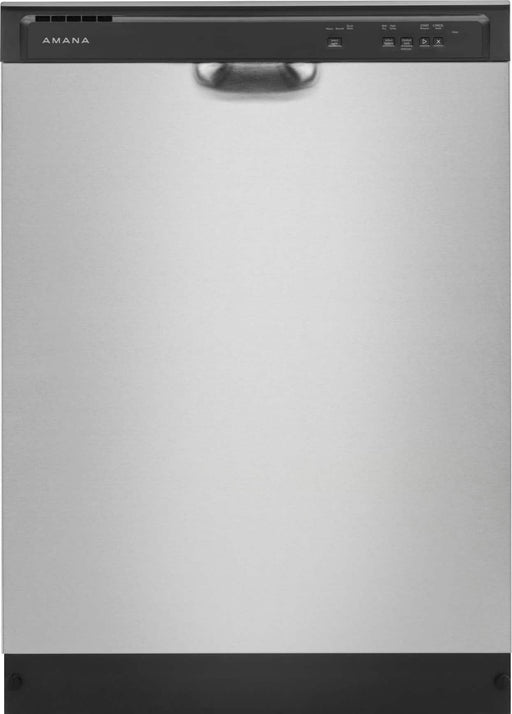 Amana - 24" Front Control Built-In Dishwasher with Dark Interior Large Capacity 59 dBA - Stainless Steel