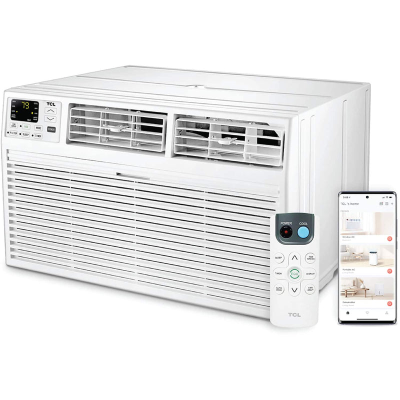 TCL - 450 Sq. Ft. 10000 BTU Smart Through-the-Wall Air Conditioner with Wi-Fi and Remote - White