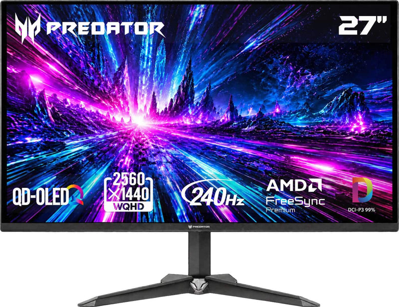 Acer - Predator XB270U 26.5" QD-OLED 240Hz 0.03ms Gaming Monitor with FreeSync Premium and HDR10 (DisplayPort HDMI) - Black