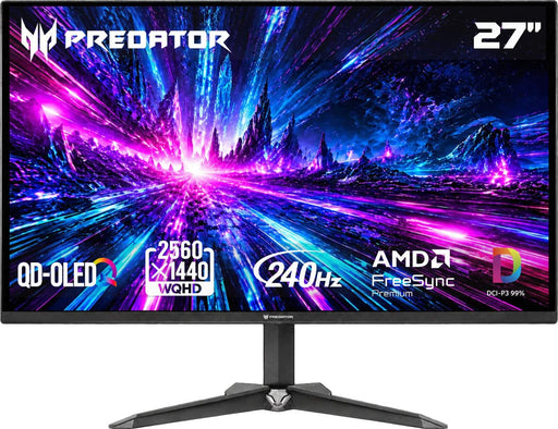Acer - Predator XB270U 26.5" QD-OLED 240Hz 0.03ms Gaming Monitor with FreeSync Premium and HDR10 (DisplayPort HDMI) - Black