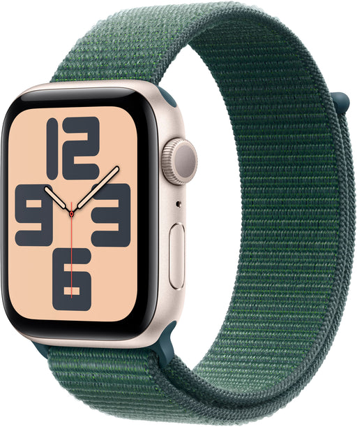 Apple Watch SE 2nd Generation (GPS) 44mm Aluminum Case with Lake Green Sport Loop - Starlight - (2024)