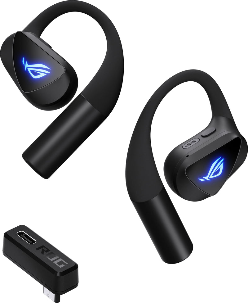 ASUS - ROG Cetra Open Wireless SpeedNova Open-Ear Gaming Earbuds for PC iOS Android Switch - Black