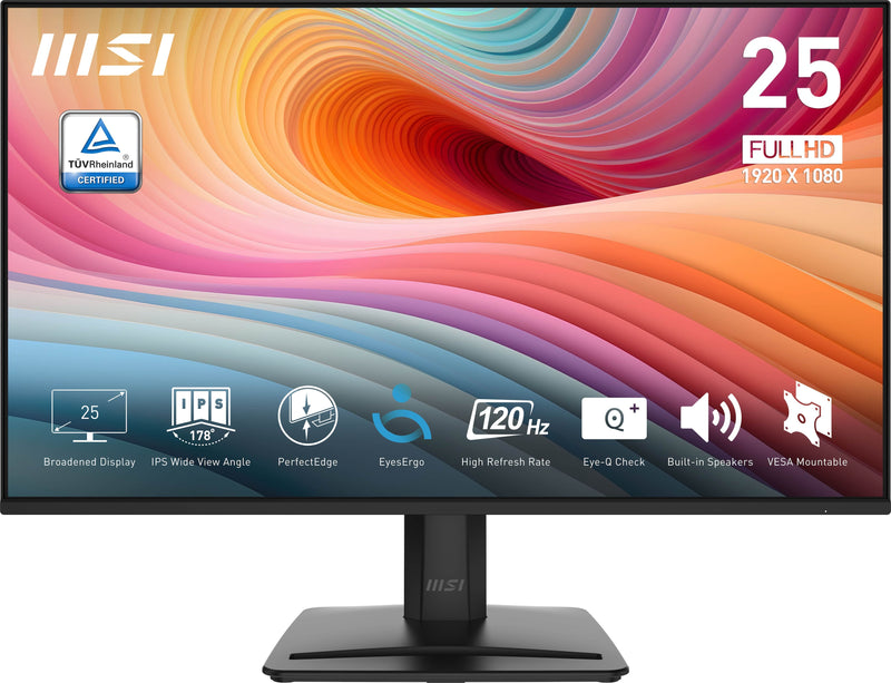 MSI - PRO MP251 E2 24" IPS LCD FHD 120Hz 1ms Adaptive Sync Monitor with HDR readyBuilt-in Speakers (DisplayPort HDMI ) - Matte Black