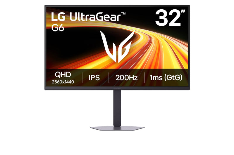 LG - 32" UltraGear G6 IPS QHD 200Hz 1ms G-SYNC Compatible FreeSync Premium Gaming Monitor with HDR10 (HDMI DisplayPort) - Black