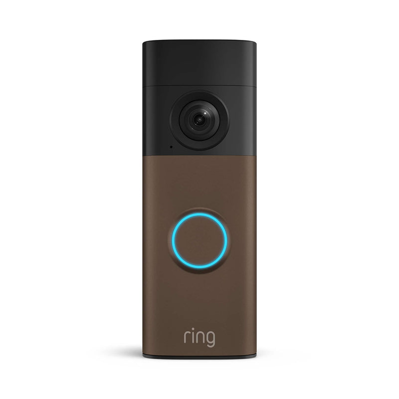 Ring - Battery Doorbell (newest model) Retinal 2K with wide-angle video up to 6x Zoom Two-Way Talk and Built-In Battery - Speckled Mocha