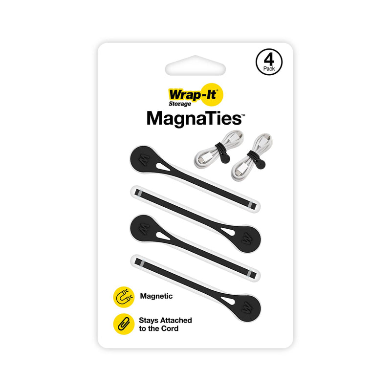 Wrap-It Storage - MagnaTies 4-Pack - Black