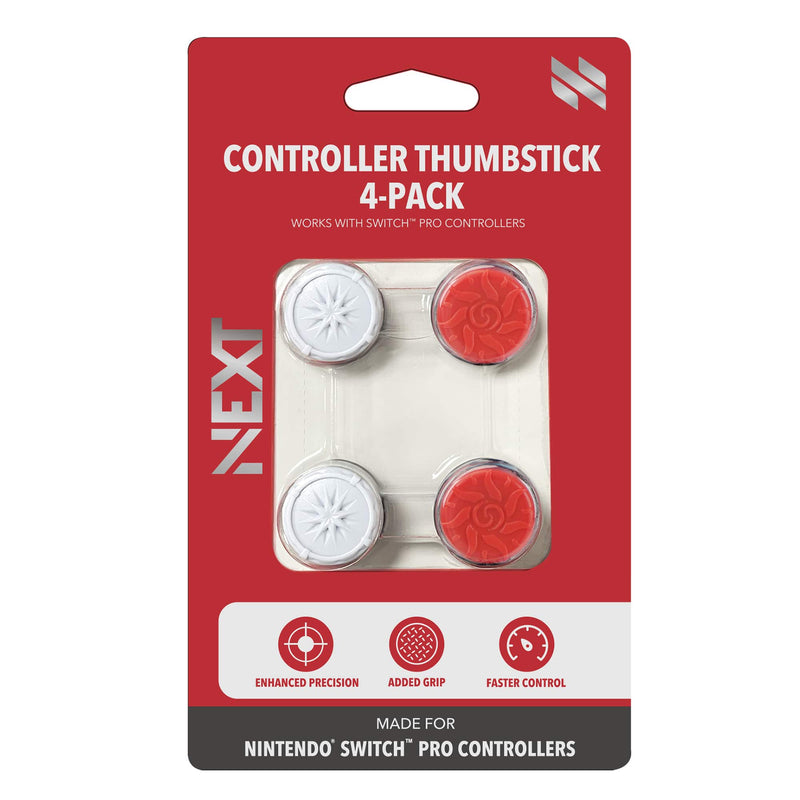 NEXT - Precision Thumbstick 4-Pack for Nintendo Switch and Nintendo Switch 2 Pro Controllers - Multi Color