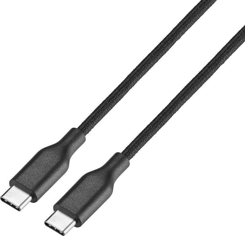 Best Buy essentials - 10' USB-C to USB-C Braided Charge-and-Sync Cable - Black