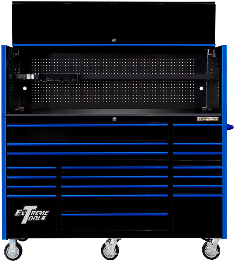 Extreme Tools RX Series 72-in W x 68.5-in H 19 Ball-bearing Steel Tool Chest Combo ( Black )