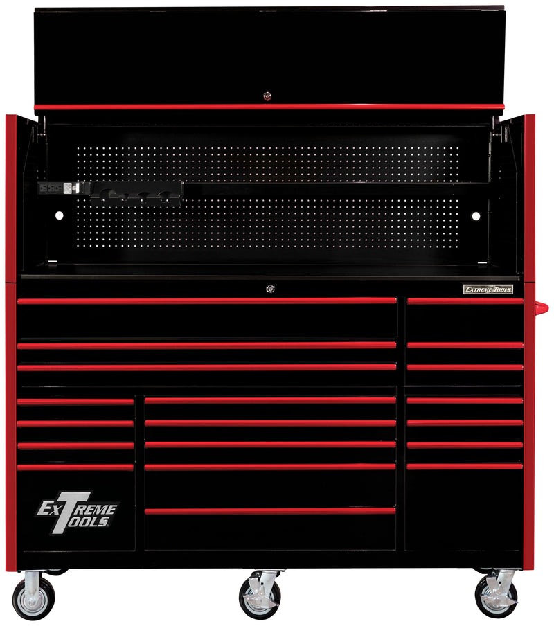 Extreme Tools RX Series 72-in W x 68.5-in H 19 Ball-bearing Steel Tool Chest Combo ( Black )