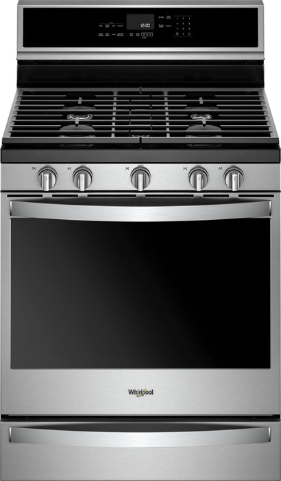 Whirlpool - 5.8 cu. ft. Smart Freestanding Gas Range with EZ-2-Lift Grates - Stainless Steel