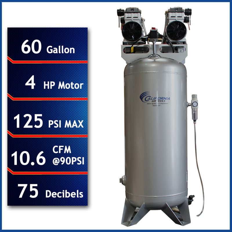 California Air Tools 60-Gallon Electric 125 PSI Vertical Air Compressor