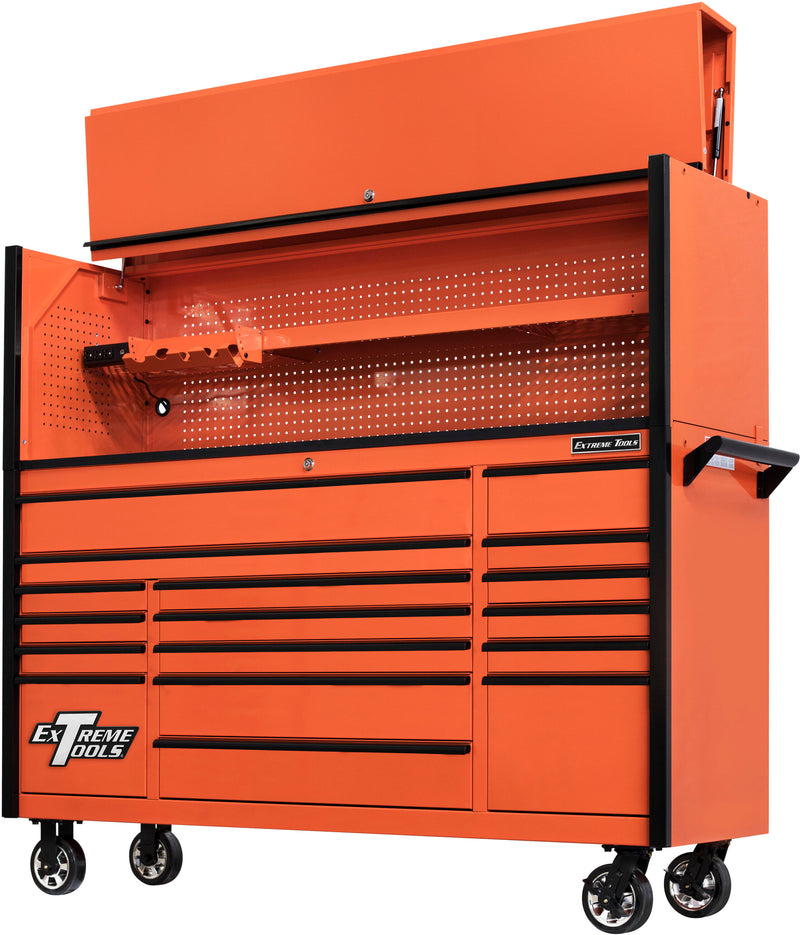 Extreme Tools DX Series 72-in W x 65-in H 19 Ball-bearing Steel Tool Chest Combo ( Orange )
