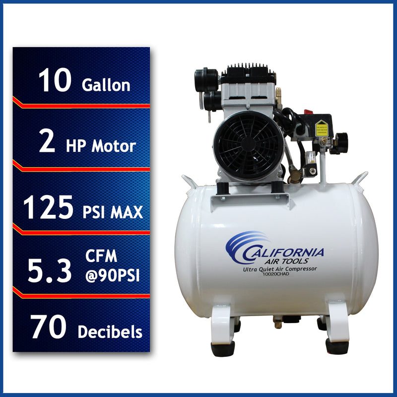 California Air Tools 10-Gallon Electric 125 PSI Hot dog Air Compressor