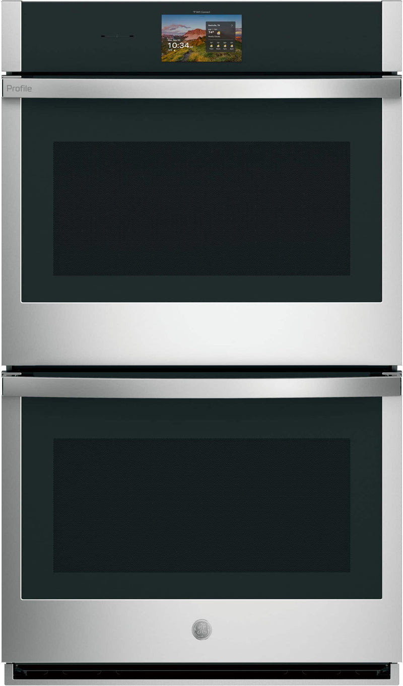 GE Profile - 30" Smart Built-In Double Electric Convection Wall Oven with No Preheat Air Fry and Precision Cooking - Stainless Steel