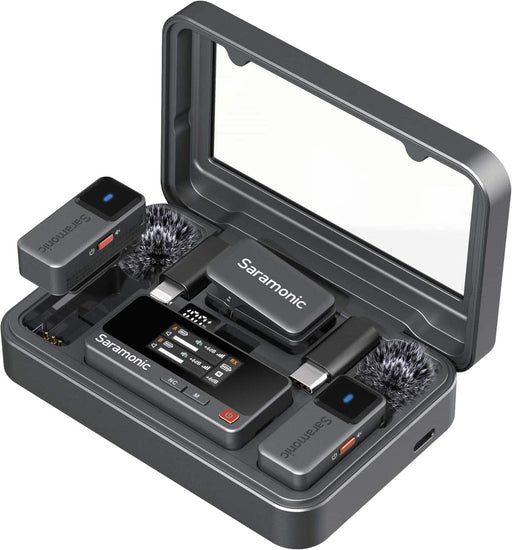 Saramonic - Air 2-Person Mini Wireless Clip-On Mic System w/ Lavaliers for Cameras Mobile Devices  Computers - Black