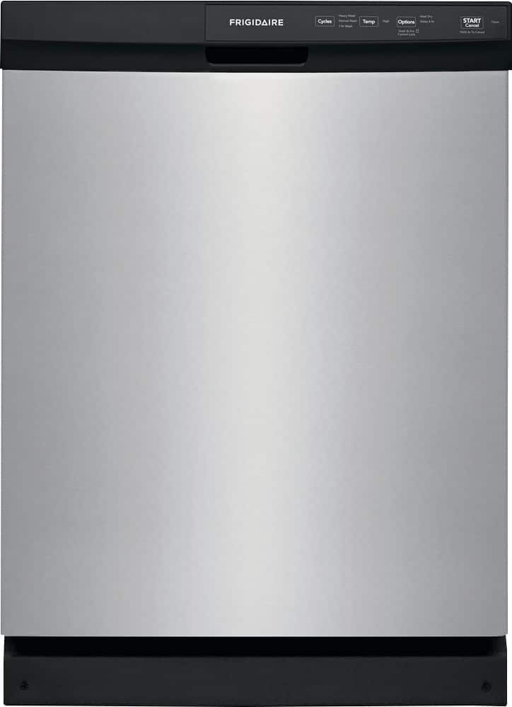 Frigidaire - 24" Front Control Built-In Dishwasher with 3-Cycles 55 dBA - Stainless Steel