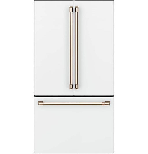 Caf - 36 in. Wide 23.1 Cu. Ft. French Door Counter-Depth Smart Refrigerator with Internal Water Dispenser - Matte White